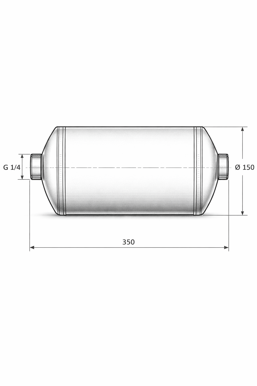 5L resiver 5 литровый двух портовый ресивер с размерами